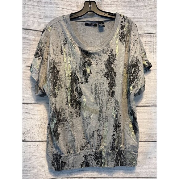 Essentials by ABS Flowy Gold and Silver Shirt - Picture 1 of 3